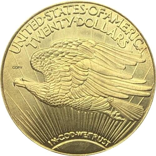 United States of America 1931 1931D 20 Dollars Saint-Gaudens - Double Eagle with motto Brass Metal Copy Coin