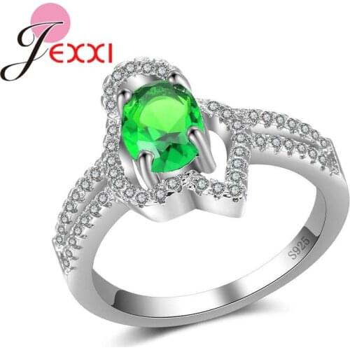 Top Quality 925 Sterling Silver SilverAccessories Shiny Clear Stone Sparking With Light Pretty Rings For Mother/Sisters/Lover