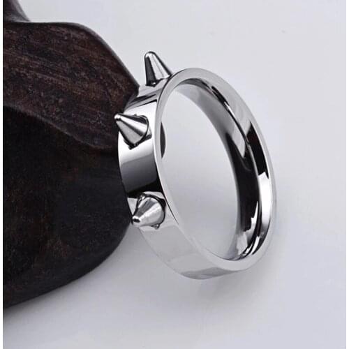 Camping Protector Self-defense Stainless Steel Ring Punk Style Mens and Womens Thorn Jewelry Survival Outdoor tool