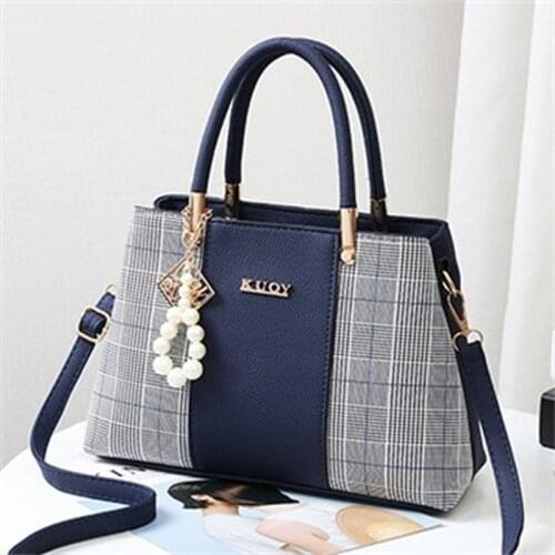 New PU Leather Large Capacity Woman Handbag Grid Shoulder Bag Fashion Casual Luxury Designer Crossbody Women Handbags