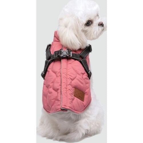 Winter Dog Costumes for Small Dogs Fashion Dog Vest Coat with Harness Belt Cute Chihuahua Jacket Fashion Maltese Clothes S-3XL