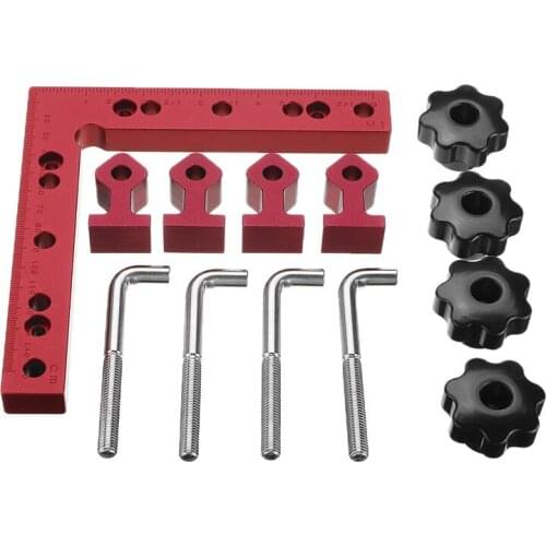 120/140/160mm Woodworking 90 Degree L-shaped Auxiliary Fixture Positioning Ruler Panel Fixing Clip Woodworking Clamping Tool