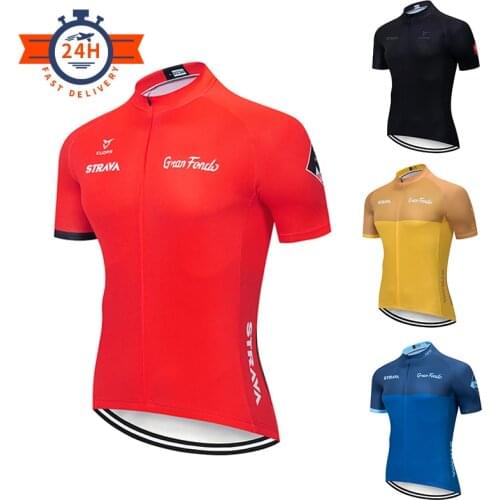 Summer Cycling Jerseys 2020 STRAVA 100% Polyester MTB Bike Clothing Road Bicycle Wear Clothes Sportswear Cycling Clothing