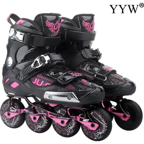 2020 Girls Profession Women Adult Roller Skates Skating Shoes Sliding Inline Sneakers 4 wheels 1 Row Line Outdoor Sports Advance