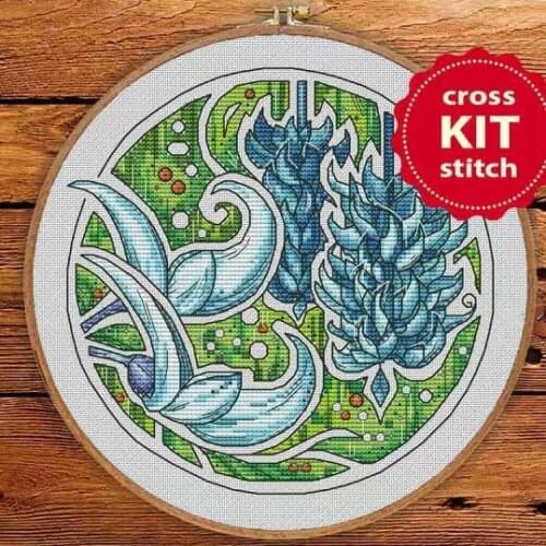 22ct/25ct Flowers Cross Stitch Kit Package Floral Needlework Counted Cross-Stitching Kits New Counted Cross Stich Set Painting