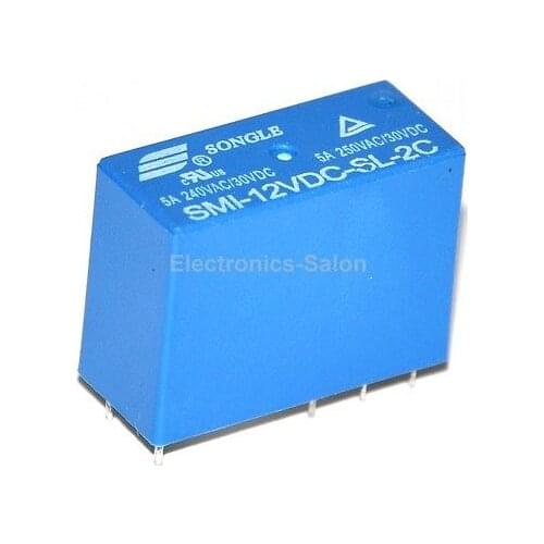 25PCS 5 Amp DPDT (2 form C) Relay, Coil 12VDC/44mA, 250VAC/30VDC 5A