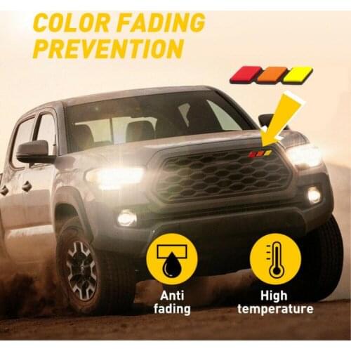 3 Grille Grill Emblem Badge Tri-Color For Tacoma TRD 4Runner Tundra Rav4 Highlander Three-Color Car Sticker Logo On Car Shell