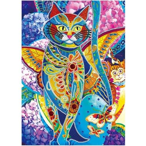 DIY Shaped Diamond Cross Stitch Diamond Painting Color Cat Decoration Embroidery Mosaic Wall Artist Home Decoration Living Room