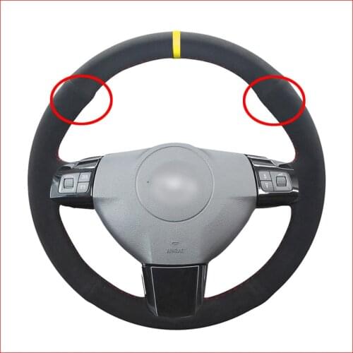 Black Suede Hand Sew Comfortable Soft Steering Wheel Cover for Opel Astra (H) 2004-2009 Zaflra (B) 2005-2014 Signum 2005