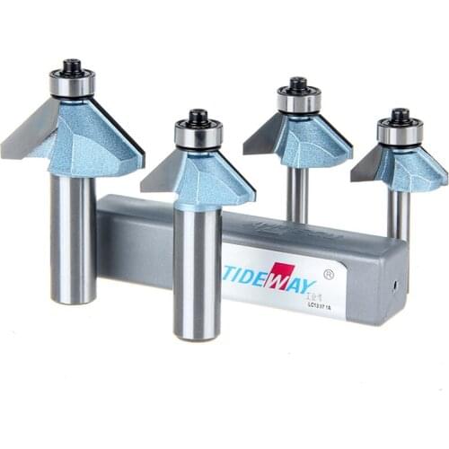Woodworking CNC Cutter Chamfer Cutter Router Bit Horse Nose Bit 45Deg 1/4*1/4 Tideway 3185