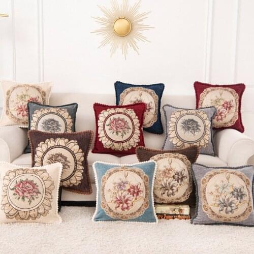 Europe Palace Style Pillow Cover Mahogany Sofa Bedroom Car Office Cushion Cover Waist Pillow Cover Pillowcase Home Decoration