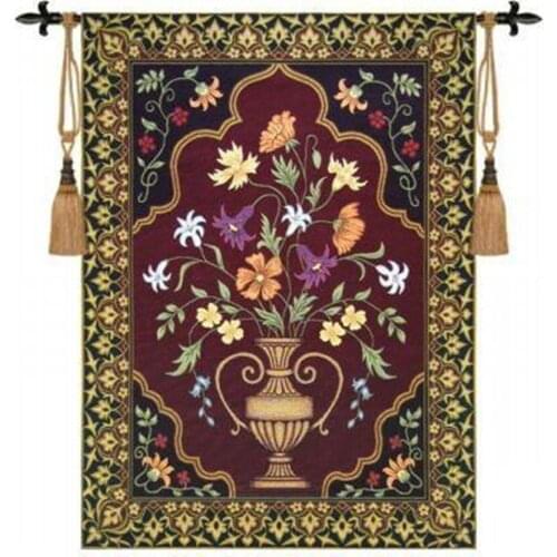 European Tapestry 100% Cotton Jacquard Tapestry Luxury Decoration Non Printing Tapestry House Cafe Decor Art Orchid 137*100 cm