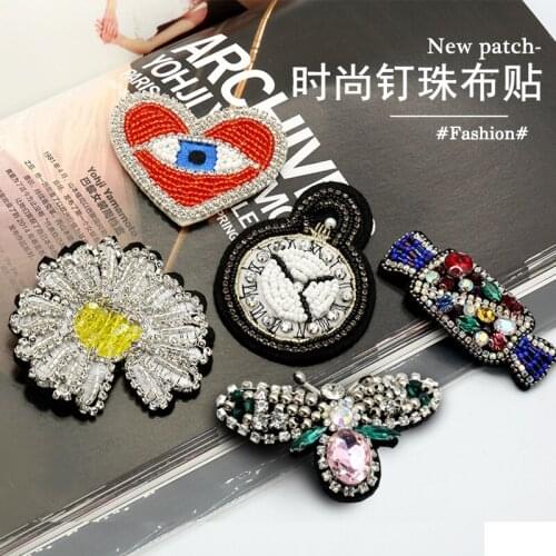 T-Shirt Decor Patches Jellyfish Appliques Crystal Sea-Turtle Badges Wholesale Sew-On