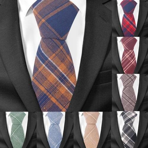 New Cotton Plaid Ties Fashion Neck Tie for Suits Skinny Tie For Men Women Man Necktie Gravatas For Wedding Business