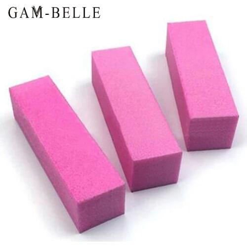 GAM-BELLE 10 Pcs Nail Art Buffer Sanding Block Buffs Pink Grinding Polishing Block Professional Nail File Buffer Pedicure Tool
