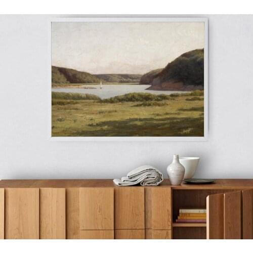 Rolling Hills Nature Landscape Oil Painting on Canvas Vintage Posters and Prints Wall Art Pictures for Living Room Home Decor