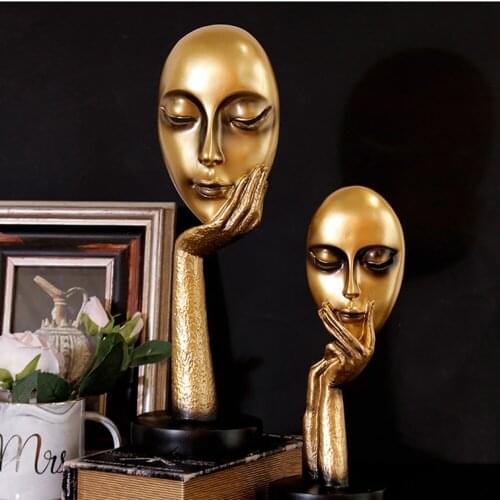 Creative Elegant Thinkers Close Eyes Thinking Lady Resin Human Face Abstract Crafts Furniture Decoration Office Mask Ornaments