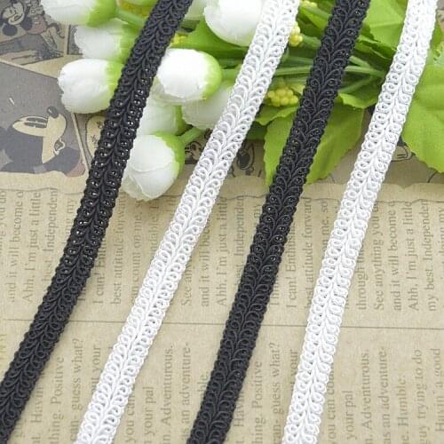100Metres Golden Silver Herringbone Lace Trim White Centipede Edge Black Lace Fabric 11mm Wide Sewing Accessories Webbing Ribbon