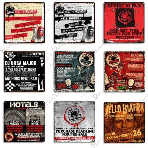 Retro PUNK Metal Plate Classic Music Metal Tin Sign Vintage Poster Home Living Room Man Cave Wall Decoration Metal Plaque