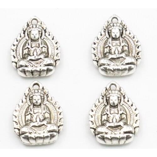 Wholesale Price antique Buddhism Shape Pendant Double Sides 10PCS Buddha Spacer Beads DIY Jewelry Accessories Finding Craft A329