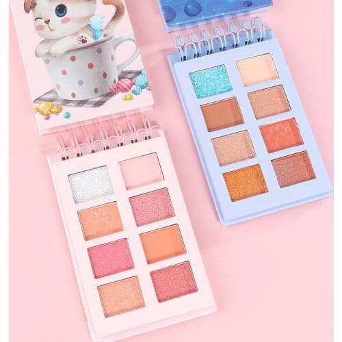 8-color Matte Pearly Eye Shadow Palette Mini Animal EyeShadow Waterproof Long-lasting Creative Cartoon Eye Makeup Cosmetic TSLM2