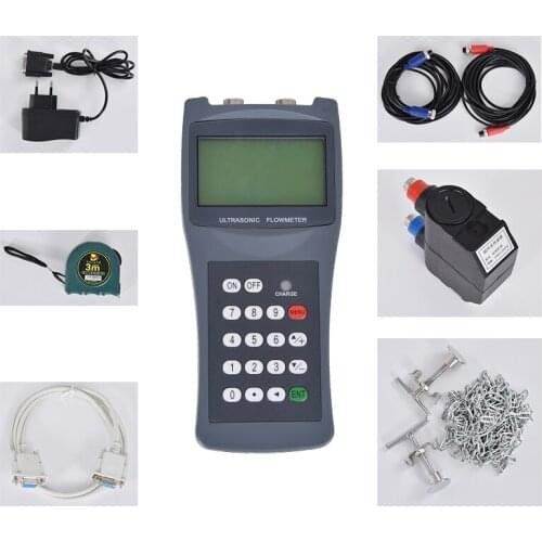 TDS-100H Handheld Ultrasonic Flow meter M2 ( 50-700mm ) with CD water flowmeter 100-240V Portable Handheld ultrasonic flowmeter
