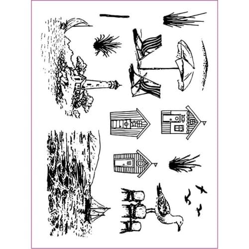 Seaside Seat House Bird Water Grass Transparent Stamp Clear Stamps for DIY Scrapbooking Paper Cards Decorative Crafts New 2019