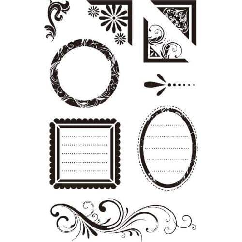 Vintage message frame clear stamps diy album decoraitve corner stamps scrapbooking