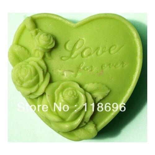 Rose Love modelling silicon soap mold Cake decoration mold Cake mold manual Handmade soap mold NO.SO-107