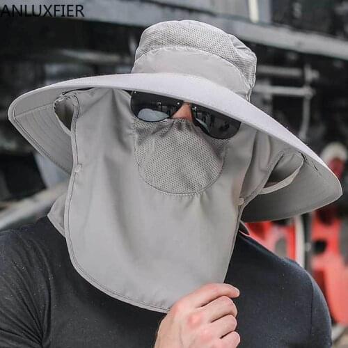 R002 Fisherman Straw Sun Hat for Travel Mens Beach Hat Fishing Straw Hat Big Brim Summer Outdoor UV Protection