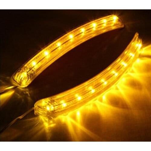 Ultra-thin No Dynamic Blinker Turn Signal LED Light 2 PCS Amber 18LED 12V Car Rear View Mirror Side Turn Signal Indicator Lamp