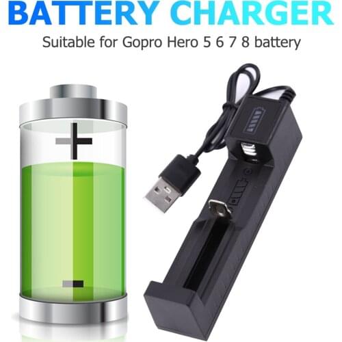 Universal 1 Slot 18650 Battery Charger LED Smart Quick Charging USB Rechargeable Lithium Battery Charger Dock Station Cradle