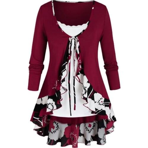 Women Dresses Long Sleeve Floral Print Bandage Cardigan Lace Camisole Two Piece Outfit Womens Clothing 2021