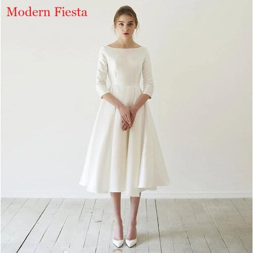 Simple Satin Wedding Dress Robe De Mariee suknia ślubna Vestidos Robe De Soiree Formal Simple Robe De Soiree Bride To Be MF0145