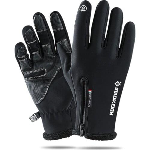 Touch screen winter gloves for men waterproof gloves winter zipper women riding windproof warm sports fleece skiing