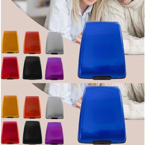 1 Pc Aluminum Bankcard Blocking Hard Case Wallet Credit Card Anti-RFID Scanning Protect Card Holder Aluminum Wallet