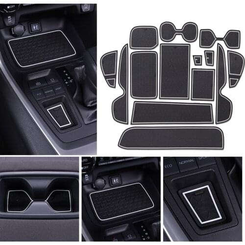 14pcs Anti-slip Car Door Rubber Cup Cushion Gate Slot Pad For Toyota RAV4 RAV 4 2019 2020 Accessories