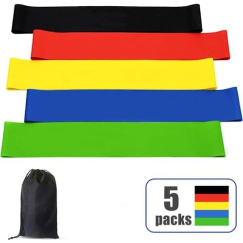 5Pcs Bands Set Yoga Accessories Elastic Resistance Bands Women Workout at Home Portable Fitness Equipment Yoga Rubber Straps