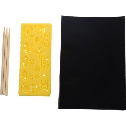 50 Sheets Kids Scratch Art Paper Magic DIY Colorful Rainbow Scratch Cards Set Graffiti Stencil For Scraping Drawing Toys