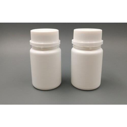 50pcs/lot 50ml 50cc HDPE White Vitamin container, plastic empty refillable medical pill bottle with Tamper Proof Cap
