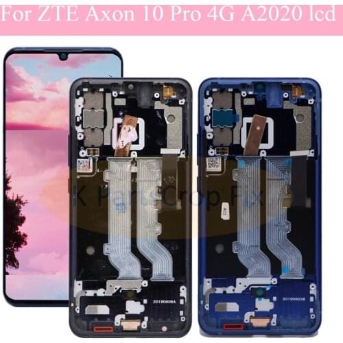 6.47"Original For ZTE Axon 10 Pro 4G lcd AMOLED LCD Screen Display+Touch Panel Digitizer with Frame For Axon 10 Pro A2020 lcd