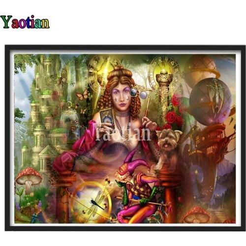 5D DIY Diamond Painting Cartoon Tarot Card Witch Fantasy Castle Full Square Round Drill mosiac Diamond Embroidery home decor