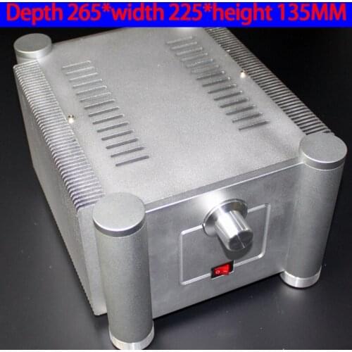 KYYSLB 265*225*135MM Double-layer All-aluminum Amplifier Chassis Box House DIY Enclosure with Cooling Hole Amplifier Case Shell