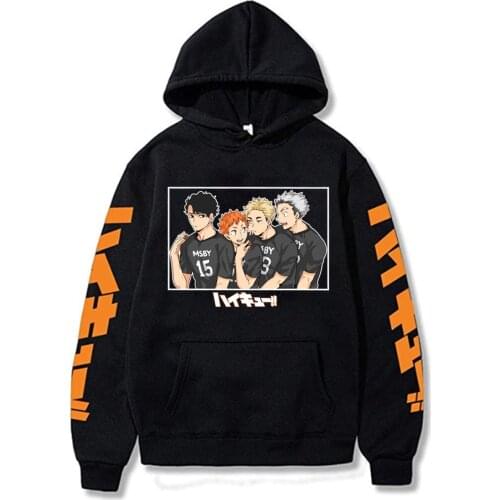 Hot Anime Haikyuu Hoodies Unisex Kuroo Anime Bokuto Manga Shoyo Volleyball Creative Hoodie Male Hoody Women Oversized Hoodies
