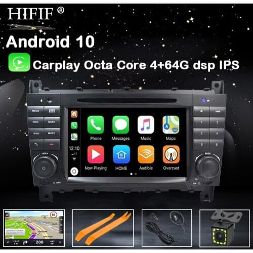 PX5 IPS DSP Android 10 4G 2 DIN Car DVD GPS For Mercedes/Benz W203 W209 W219 A-Class A160 C-Class C180 C200 CLK200 radio stereo