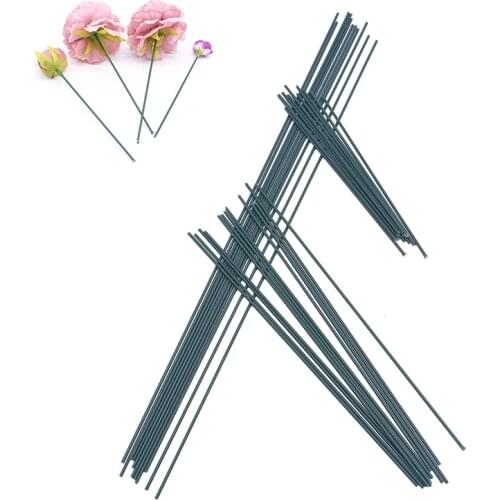20pcs 15/25/40cm Artificial Flower Stem Iron Wire Stems DIY Floral Material Handmade Wire Stem Accessoies for Wedding Home Decor