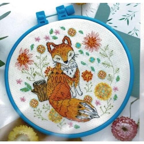 2021 Gold Collection Embroidery Fox Cross Stitch Kit Christmas Stocking with 100% Cotton Flosses & Free Shipping for Wall Decor