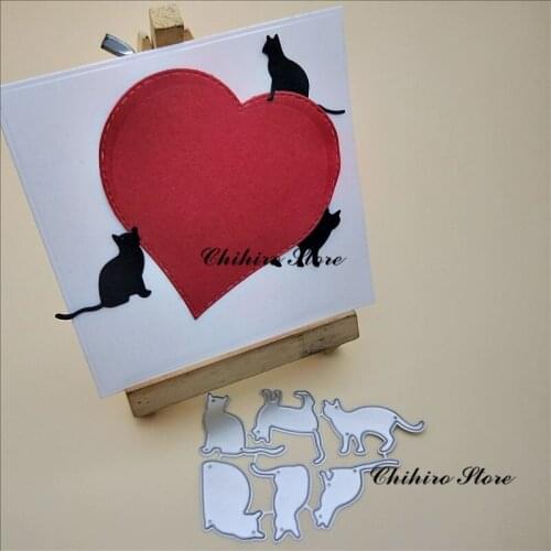Lovely cat Metal Cutting Dies Scrapbooking For Card Making DIY Embossing Cuts New Craft Pattern Photo Frame Cover