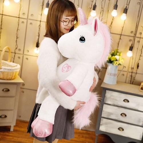 Lovely Giant Unicorn Plush Toy Stuffed Kawaii Soft Horse Dolls for Children Creative Birthday Christmas Gift for Girls Lovers
