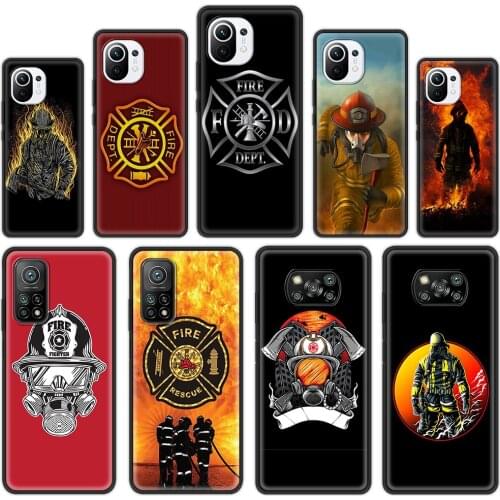 Case Cover for Xiaomi Mi Poco X3 NFC F3 M3 11 Ultra 10T Lite 9T Note 10 Pro 11i 10S Soft Case Firefighter Heroes Fireman